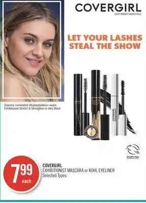 Shoppers Drug Mart Covergirl exhibitionist mascara or kohl eyeliner offer