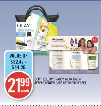 Shoppers Drug Mart Olay hello hydration mega bag or aveeno winter care regimen gift set offer