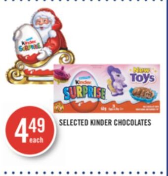 Shoppers Drug Mart Selected kinder chocolates offer
