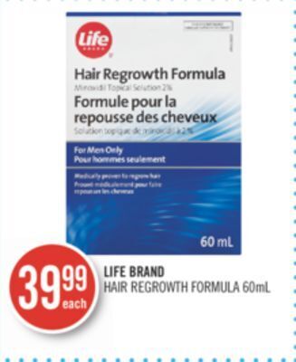 Shoppers Drug Mart Life brand hair regrowth formula offer