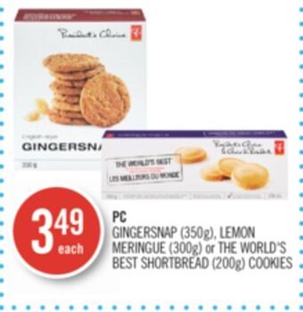 Shoppers Drug Mart Pc gingersnap (350g), lemon meringue (300g) or the world's best shortbread (200g) cookies offer