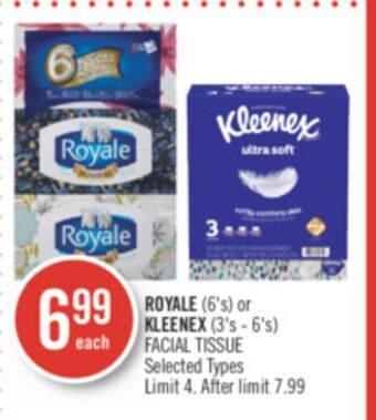 Shoppers Drug Mart Royale (6's) or kleenex (3's - 6's) facial tissue offer