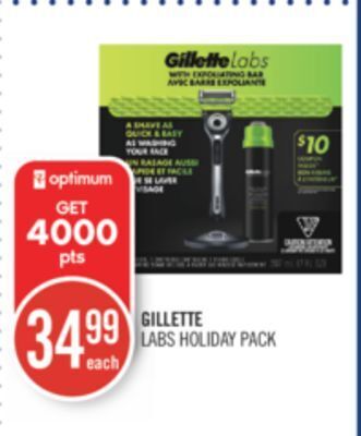 Shoppers Drug Mart Gillette labs holiday pack offer