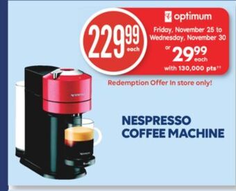 Shoppers Drug Mart Nespresso coffee machine offer