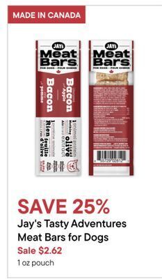 Petvalu Jay's tasty adventures meat bars for dogs offer
