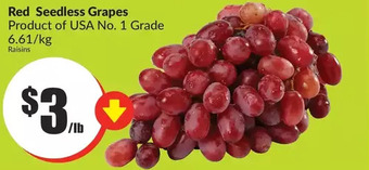 FreshCo Red seedless grapes offer