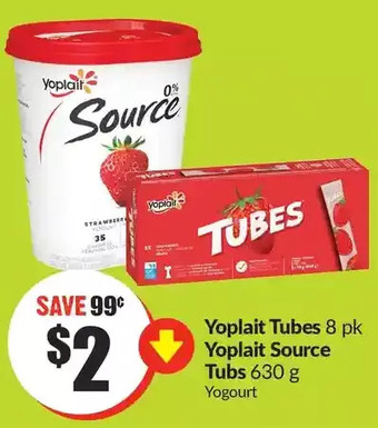 FreshCo Yoplait tubes | yoplait source tubs offer