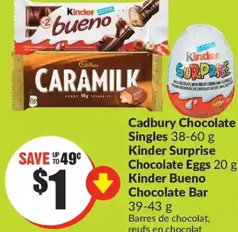 FreshCo Cadbury chocolate singles | kinder surprise chocolate eggs | kinder bueno chocolate bar offer