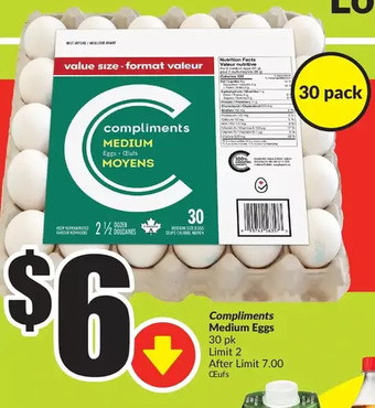 FreshCo Compliments medium eggs offer