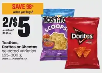 Loblaws Tostitos, doritos or cheetos offer