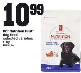 Zehrs Markets Pc nutrition first dog food offer