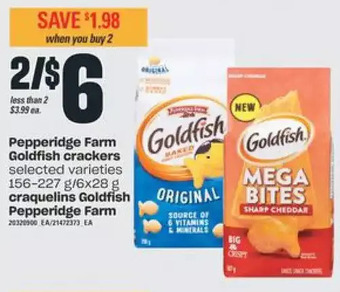 Valu-mart Pepperidge farm goldfish crackers offer