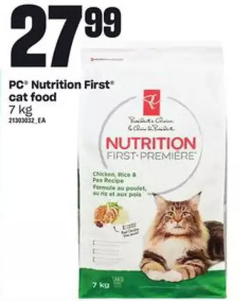 Zehrs Markets Pc nutrition first cat food offer