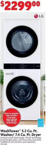Home Hardware Washtower 5.2 cu. ft. washer/7.4 cu. ft. dryer offer