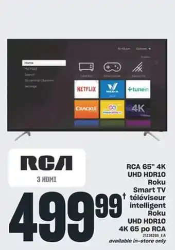 Valu-mart Rca 65" 4k uhd hdr10 roku smart tv offer