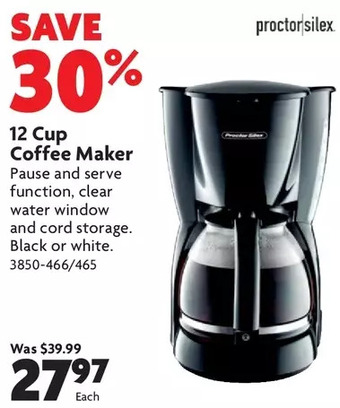 Home Hardware 12 cup coffee maker offer
