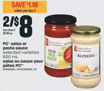 Valu-mart Pc salsa or pasta sauce offer