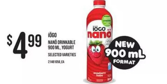 Zehrs Markets Iögo nanö drinkable, yogurt offer