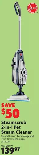 Home Hardware Steamscrub 2-in-1 pet steam cleaner offer
