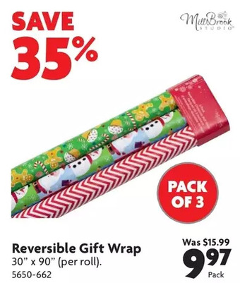 Home Hardware Reversible gift wrap offer