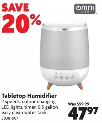 Home Hardware Tabletop humidifier offer
