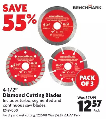 Home Hardware 4-1/2" diamond cutting blades | for dry and wet cutting offer
