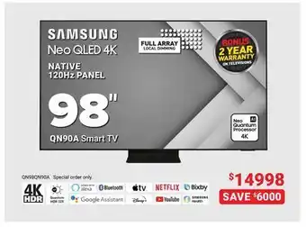 Visions Electronics Samsung 98" qn90a smart tv offer