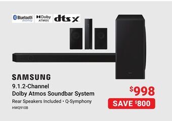 Visions Electronics Samsung 9.1.2-channel dolby atmos soundbar system offer
