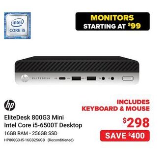 Visions Electronics Hp elitedesk 800g3 mini intel core i5-6500t desktop offer