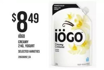 Independent Grocer Iogo creamy, yogurt offer