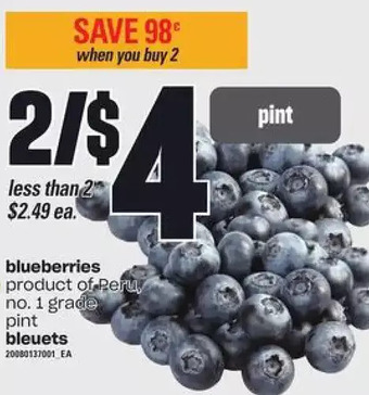 Independent Grocer Blueberries offer