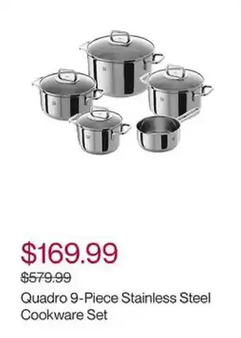 Hudson's Bay Zwilling quadro 9-piece stainless steel cookware set offer