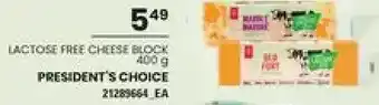 Independent Grocer Lactose free cheese block offer