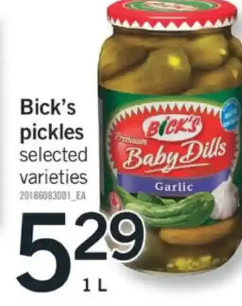 Fortinos Bick's pickles offer