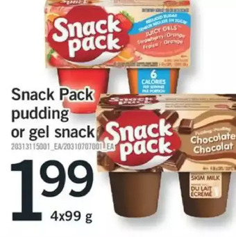 Fortinos Snack pack pudding or gel snack offer