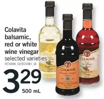 Fortinos Colavita balsamic, red or white wine vinegar offer