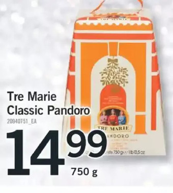 Fortinos Tre marie classic pandoro offer
