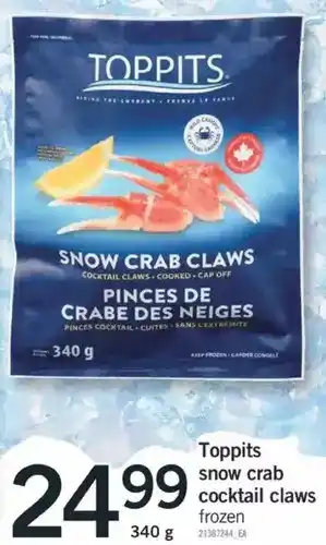 Fortinos Toppits snow crab cocktail claws offer