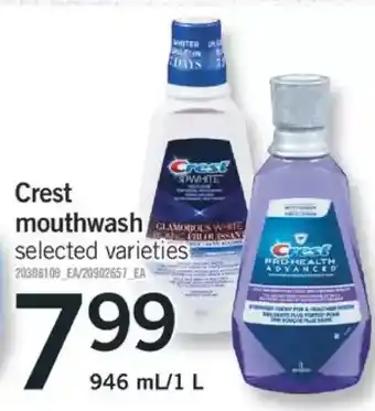 Fortinos Crest mouthwash offer