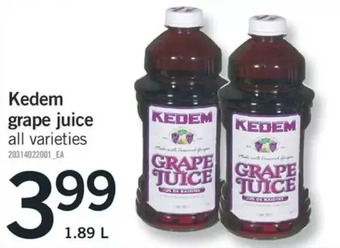 Fortinos Kedem grape juice offer