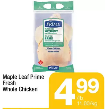 Highland Farms Maple leaf prime fresh whole chicken offer