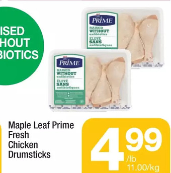 Highland Farms Maple leaf prime fresh chicken drumsticks offer