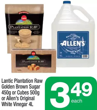 Highland Farms Lantic plantation raw golden brown sugar or cubes or allen's original white vinegar offer