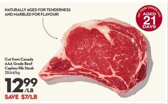 Longo's Cut from canada aaa grade beef capless rib steak offer