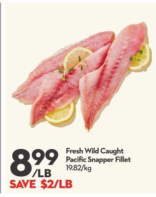 Longo's Fresh wild caught pacific snapper fillet offer