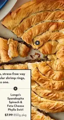 Longo's Longo's spanakopita spinach & feta cheese phyllo swirl offer
