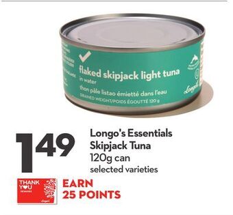 Longo's Longo's essentials skipjack tuna offer