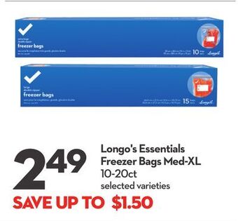 Longo's Longo's essentials freezer bags med xl offer