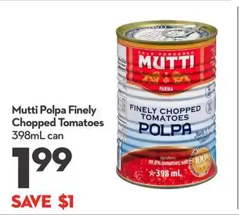 Longo's Mutti polpa finely chopped tomatoes offer