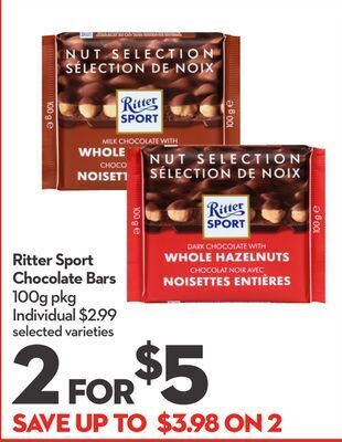 Longo's Ritter sport chocolate bars offer